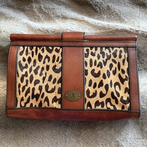 Fossil vintage genuine Leather Clutch
